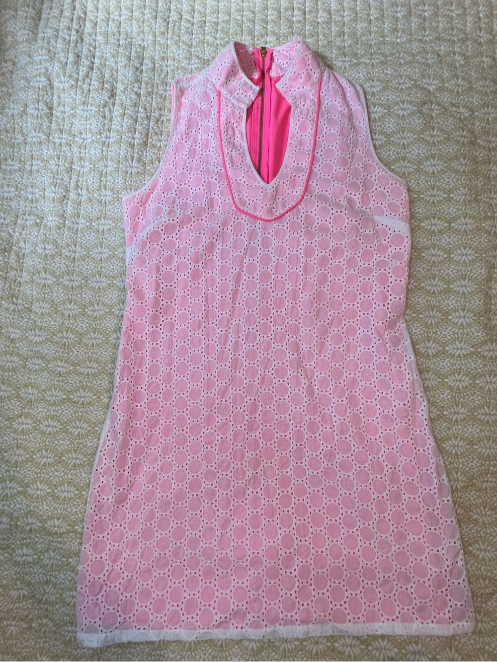 Sail to Sable Pink Eyelet Mini Dress